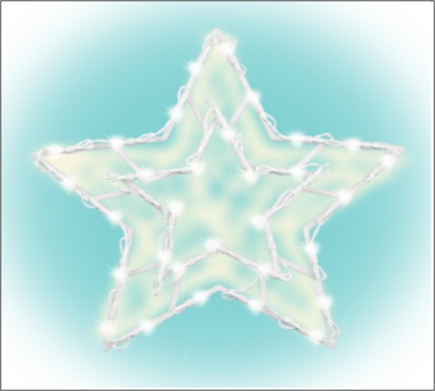 Belt�ri elemes csillag ablakd�sz, meleg feh�r sz�nben, 35 LED